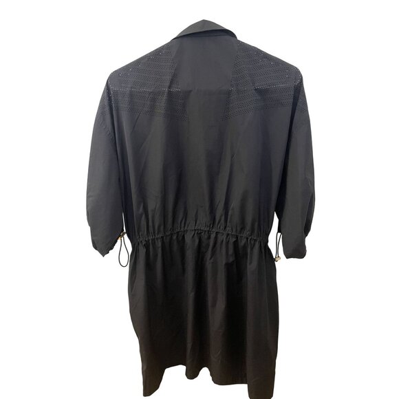 Miu Miu Black Nylon Short-Sleeve Jacket With Gold Zipper Details & Adjustable Wa - Picture 2 of 12